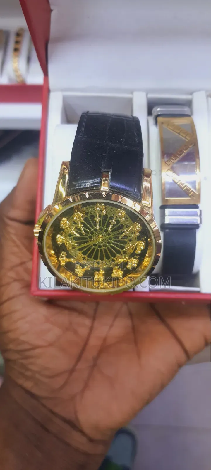 Gucci 5 In1 Watch Bracelet Necklace Ring Ear Ring