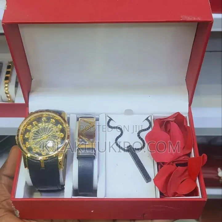 Gucci 5 In1 Watch Bracelet Necklace Ring Ear Ring