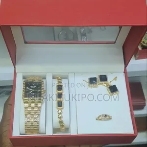 Rolex Geneve-Watch Bracelet Necklace Ring Ear Ring 5 in 1