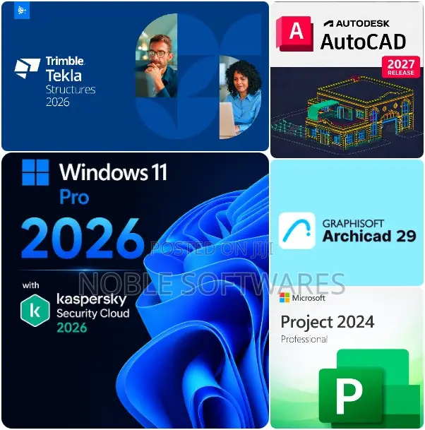 Windows 11 Pro + Ms Project Pro 2024 + 3d Modeling Softwares
