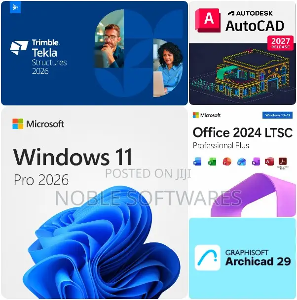 Windows 11 Pro + Ms Office 2024 + 3d Modeling Softwares