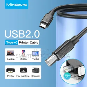 Mindpure Gold Plated Black Usb 2.0 Am/Bm Printer Cable