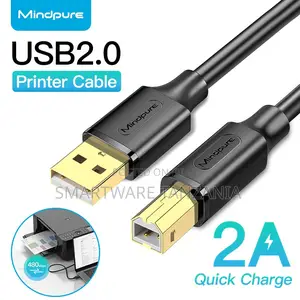Mindpure Printer, Scanner Cable Usb 2.0 Type a to B Gold Plated