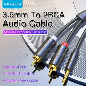 Mindpure 3.5mm to 2rca Audio Cable for Mobile, Computer, and Car Use