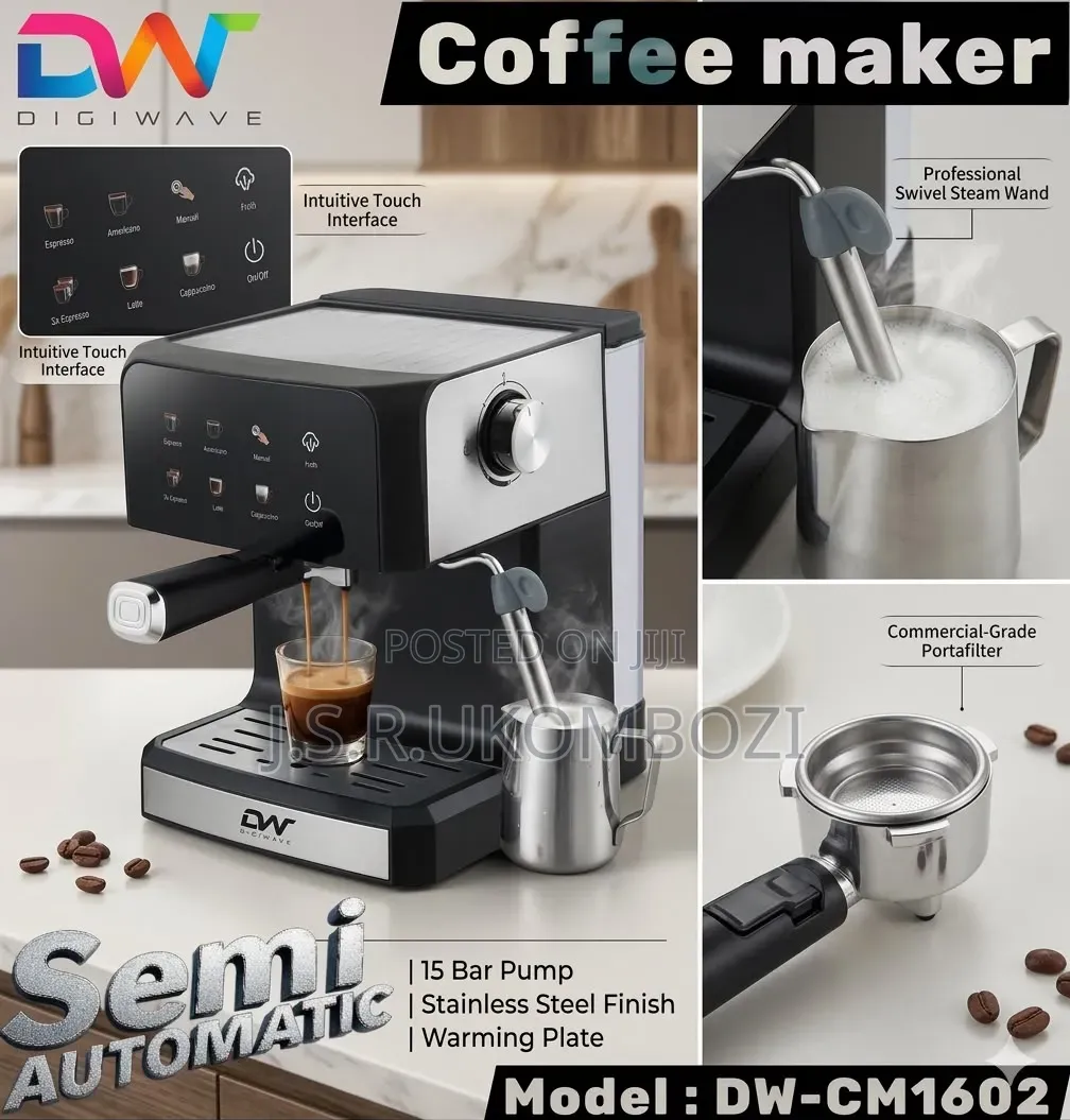 *Digiwave Semi Automatic Coffee Machine