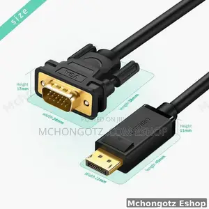 Displayport To Vga Cable 1.5m (1080p, Male To Male)