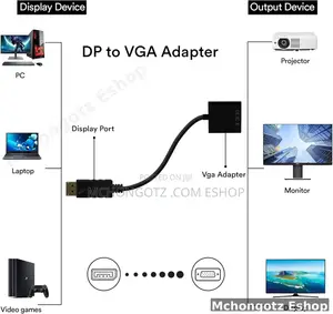 Displayport (Dp) To Vga Adapter Converter (1080p)
