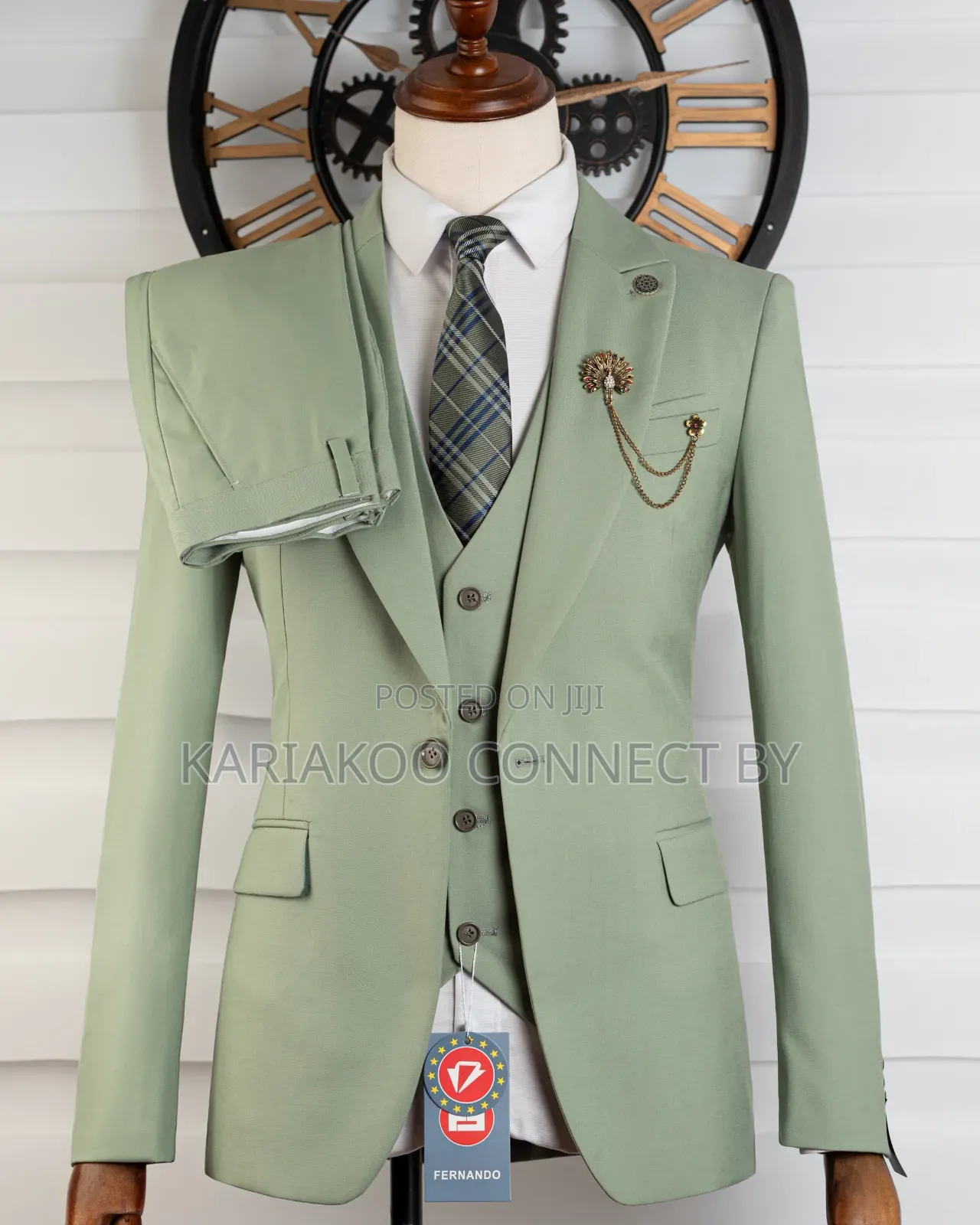 Mint Green 3-Piece Luxury Suit
