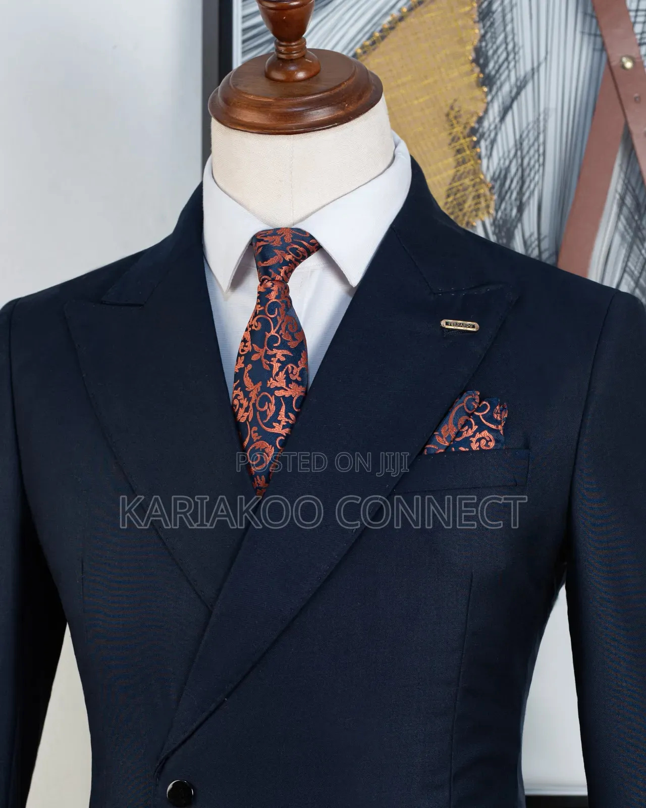 Rear Man Dark Blue Suit