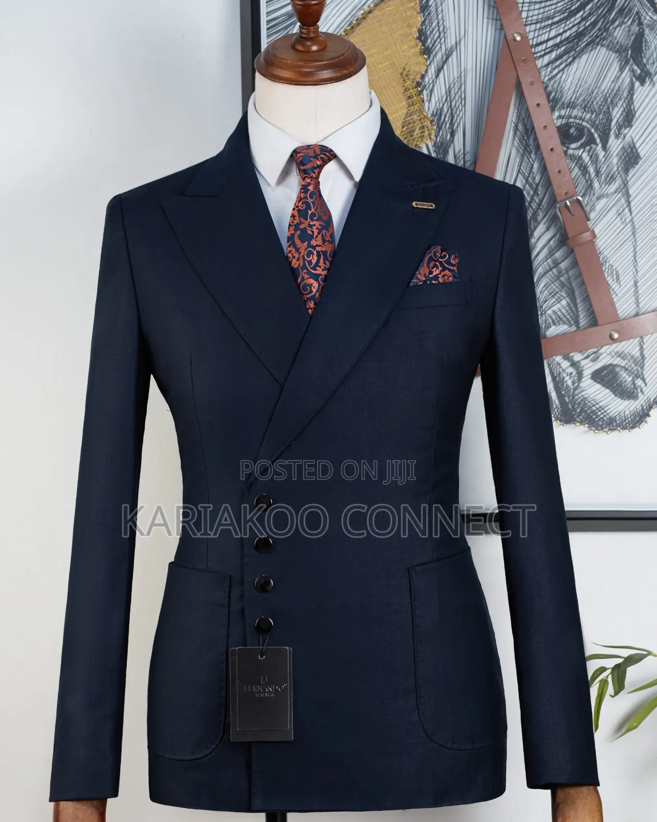 Rear Man Dark Blue Suit