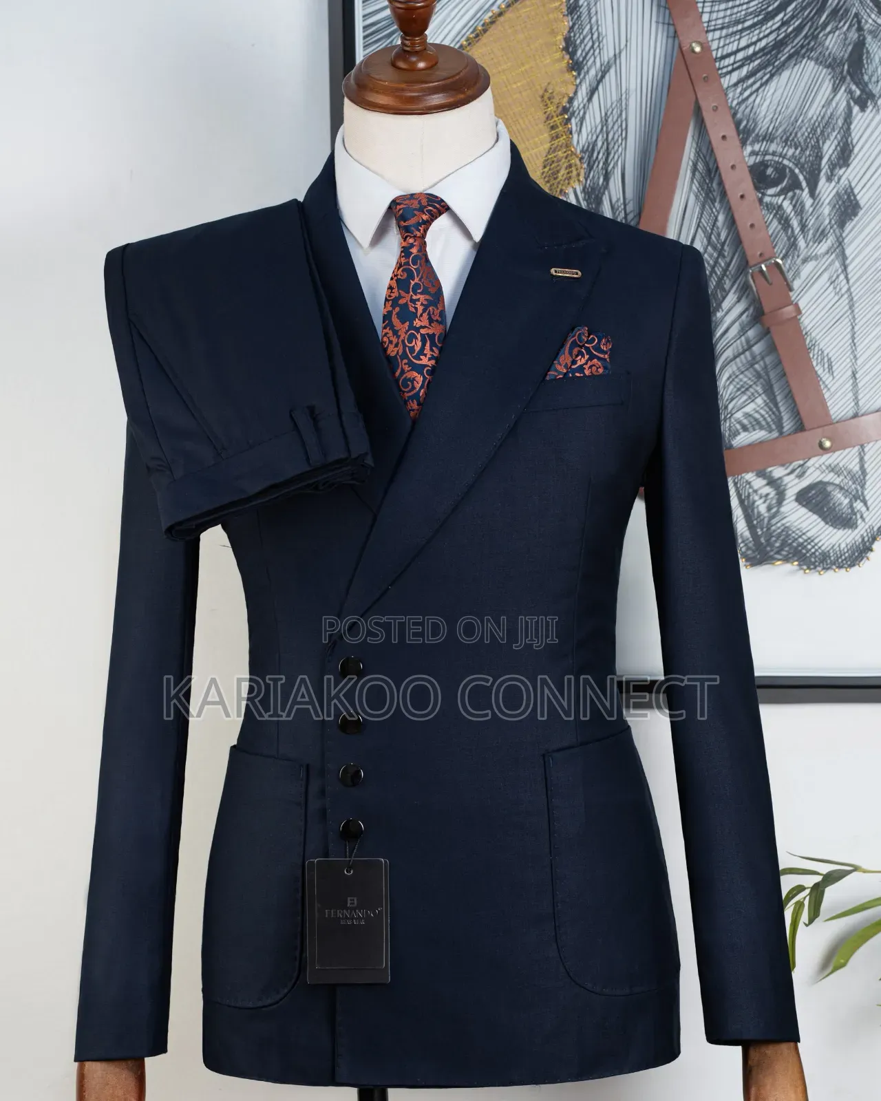 Rear Man Dark Blue Suit