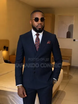 Rear Man Dark Blue Suit