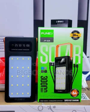 Punex Solar Power Bank 30000 Mah [Super Fast Charging]
