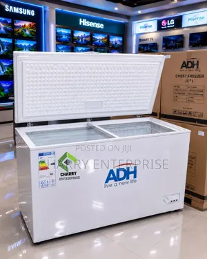 Adh Chest Freezer 400l With Top Sliding Glass for Home Business Use