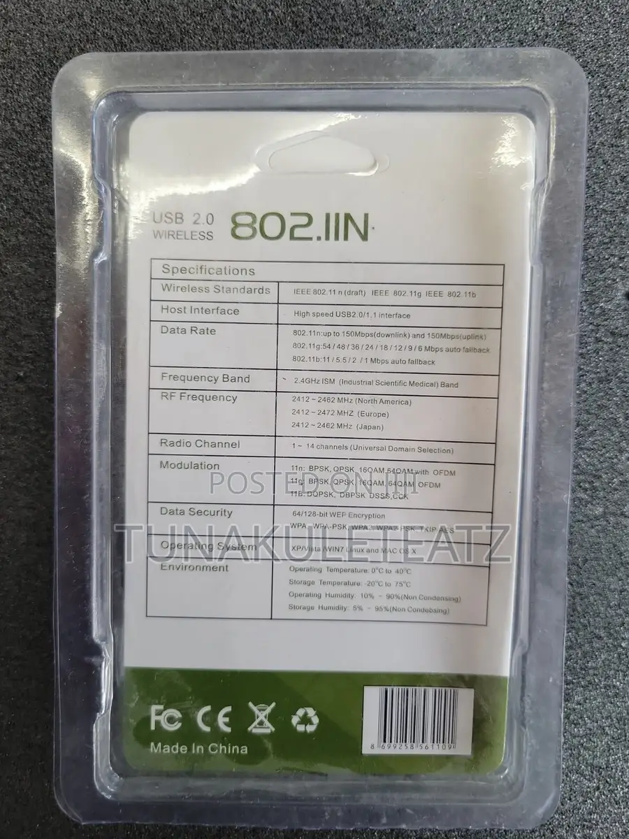Usb 2.0 Wireless Wi-Fi Adapter – 600mbps (802.11n)