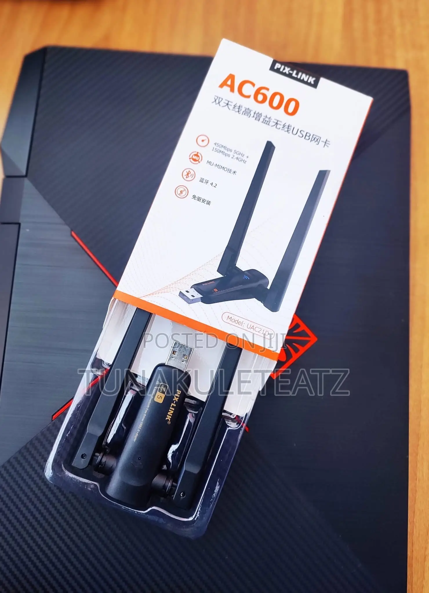 Pix-Link Ac600 Dual Band Wi-Fi + Bluetooth USB Adapter (Uac21d)