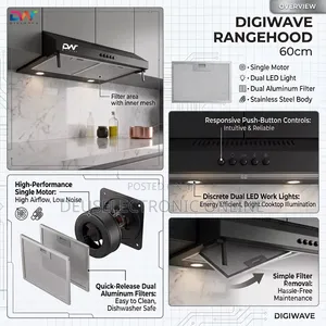 *Digiwave Rangehood Cooker 60cm Black at 240,000*