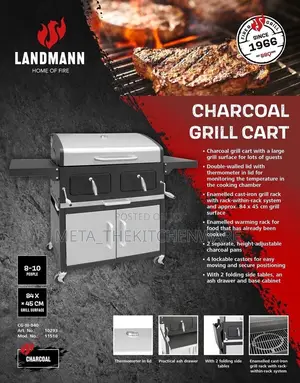 Landman Grande XXL Charcoal Barbecue Grill/ Outdoor BBQ Garden