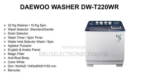 *Daewoo Twin Tub Semi Automatic Washing Machine 22kg at 1,450,000