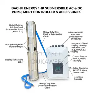 Bachu Energy 1HP AC/DC Submersible Pump With MPPT Controller