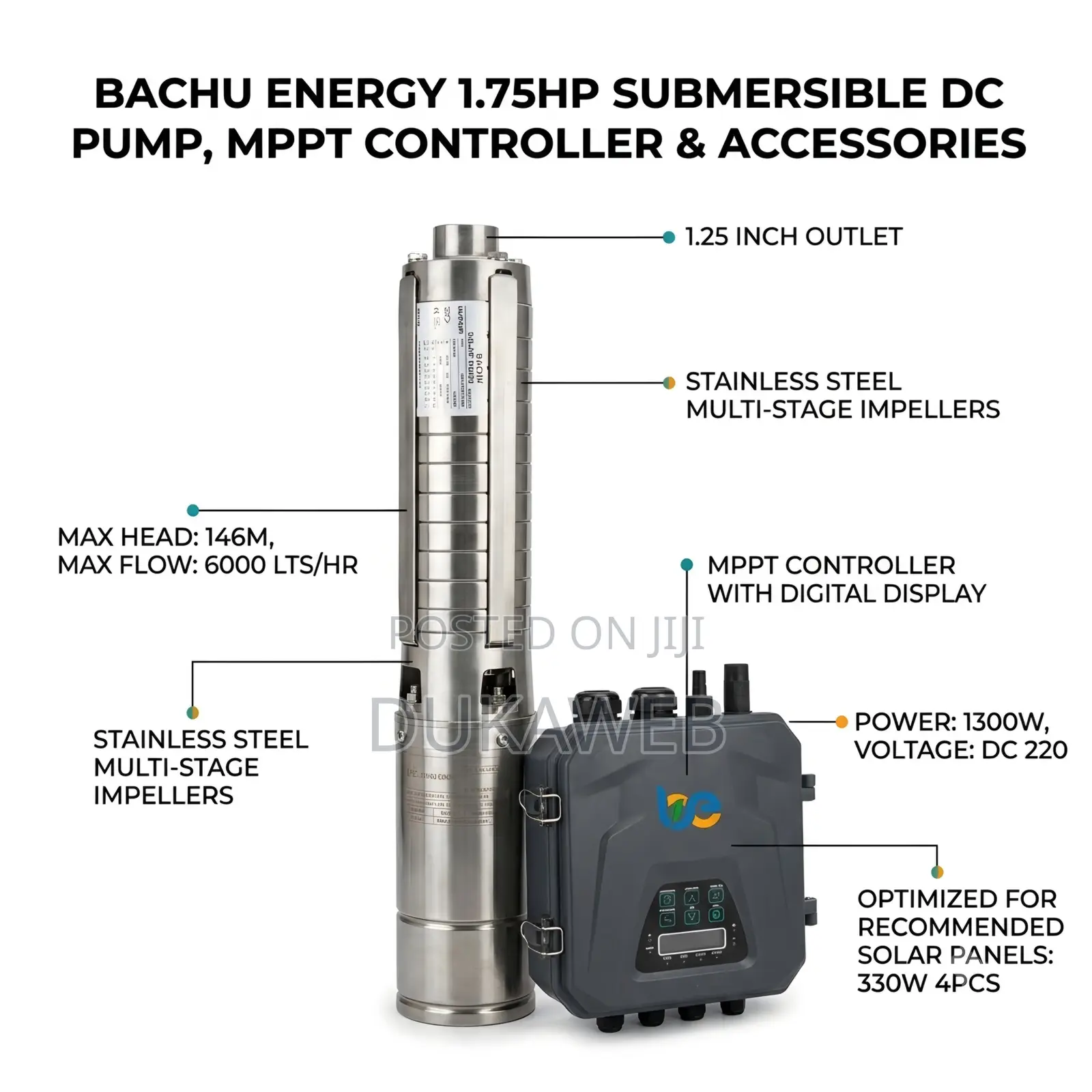 Bachu Energy 1.75HP DC Submersible Pump
