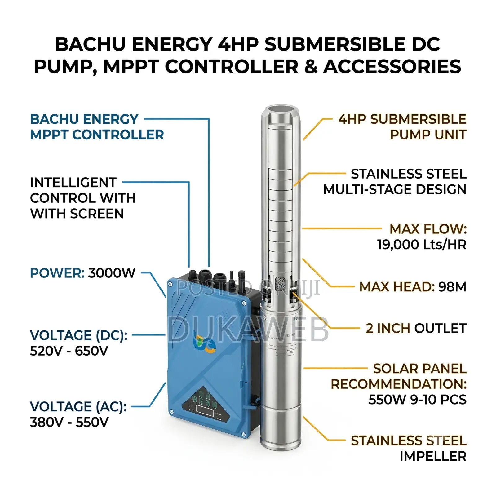 Bachu Energy 4HP DC Submersible Pump