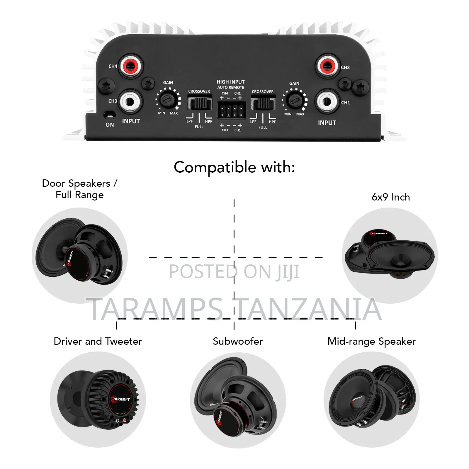 Taramps TS 400X4 2 Ohms 400W RMS 4 Channel Amplifier High-Level Input