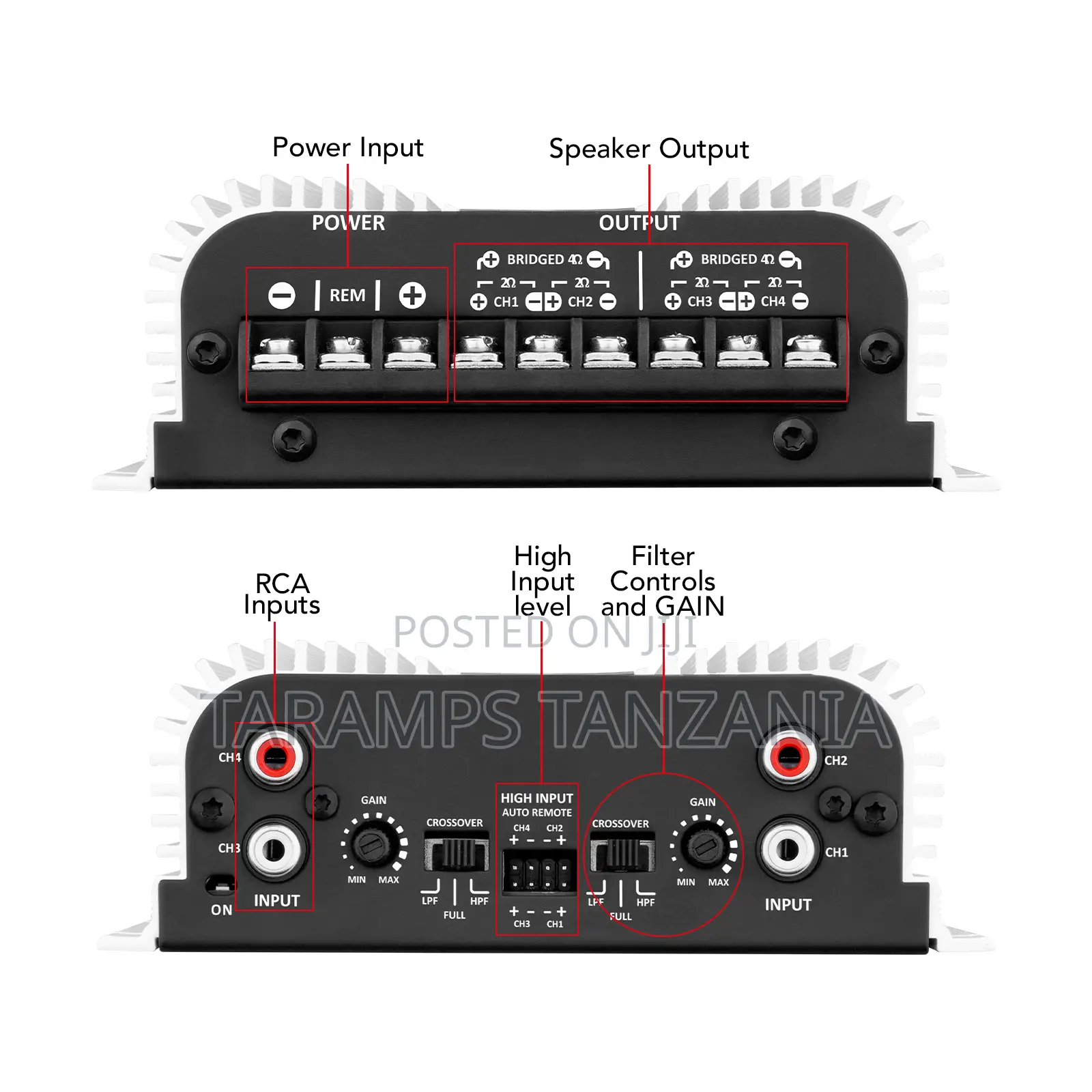 Taramps TS 400X4 2 Ohms 400W RMS 4 Channel Amplifier High-Level Input