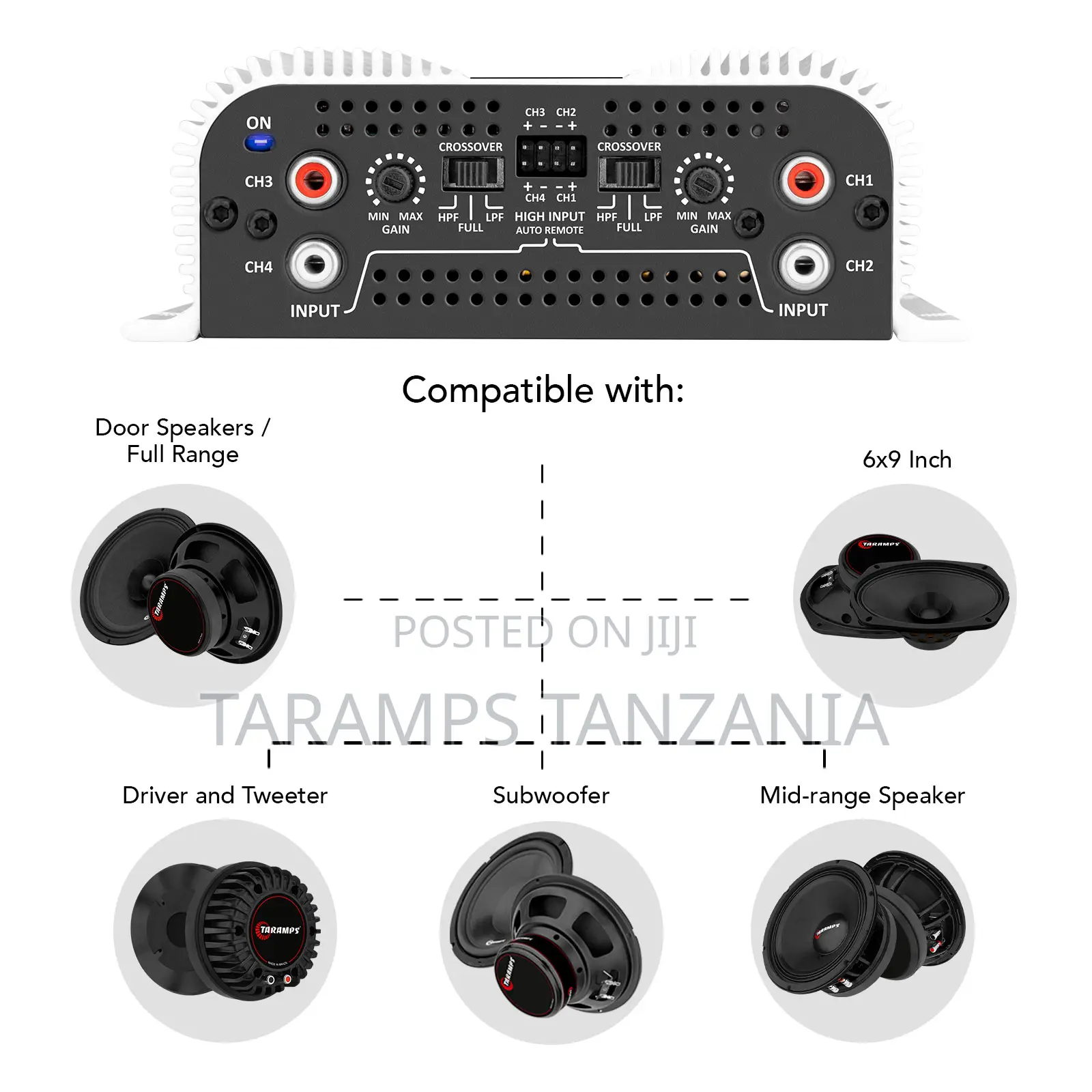 Taramps TS 800X4 2 Ohms 800W RMS 4-Channel Amp RCA High-Level Input