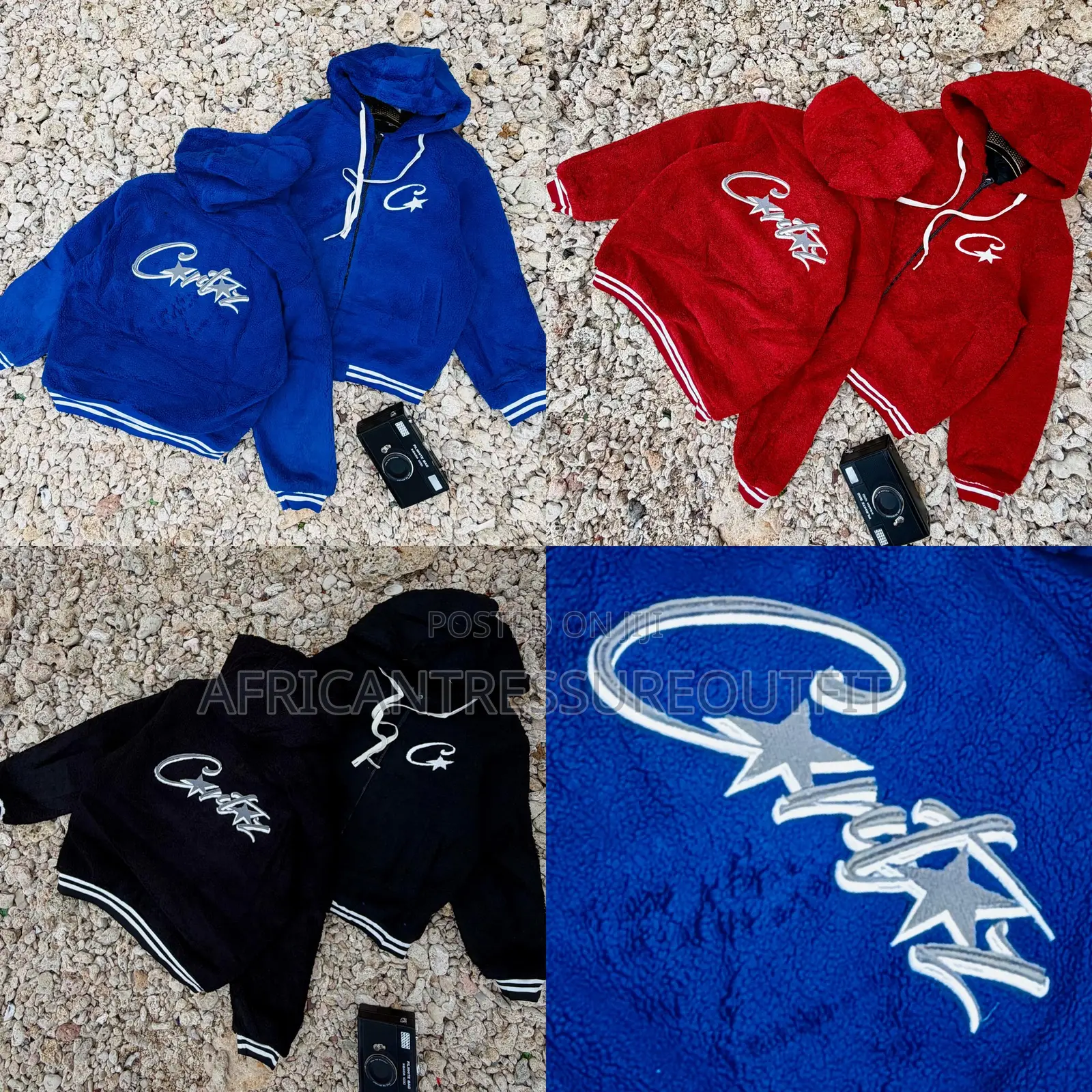 Cortiez Alcatraz Zip Up Hoodies Textured Faux Fur Material