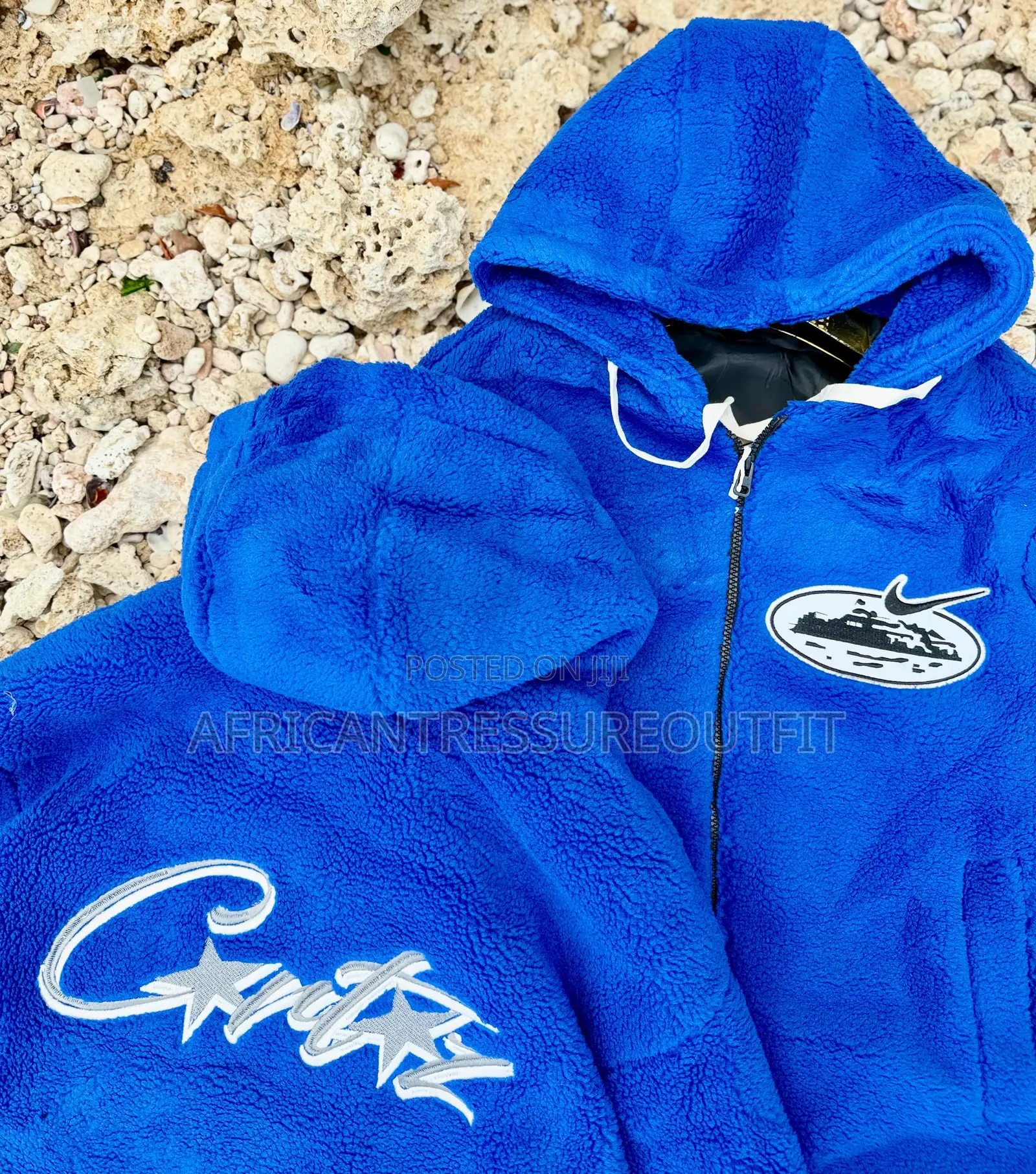 Cortiez Alcatraz Zip Up Hoodies Textured Faux Fur Material