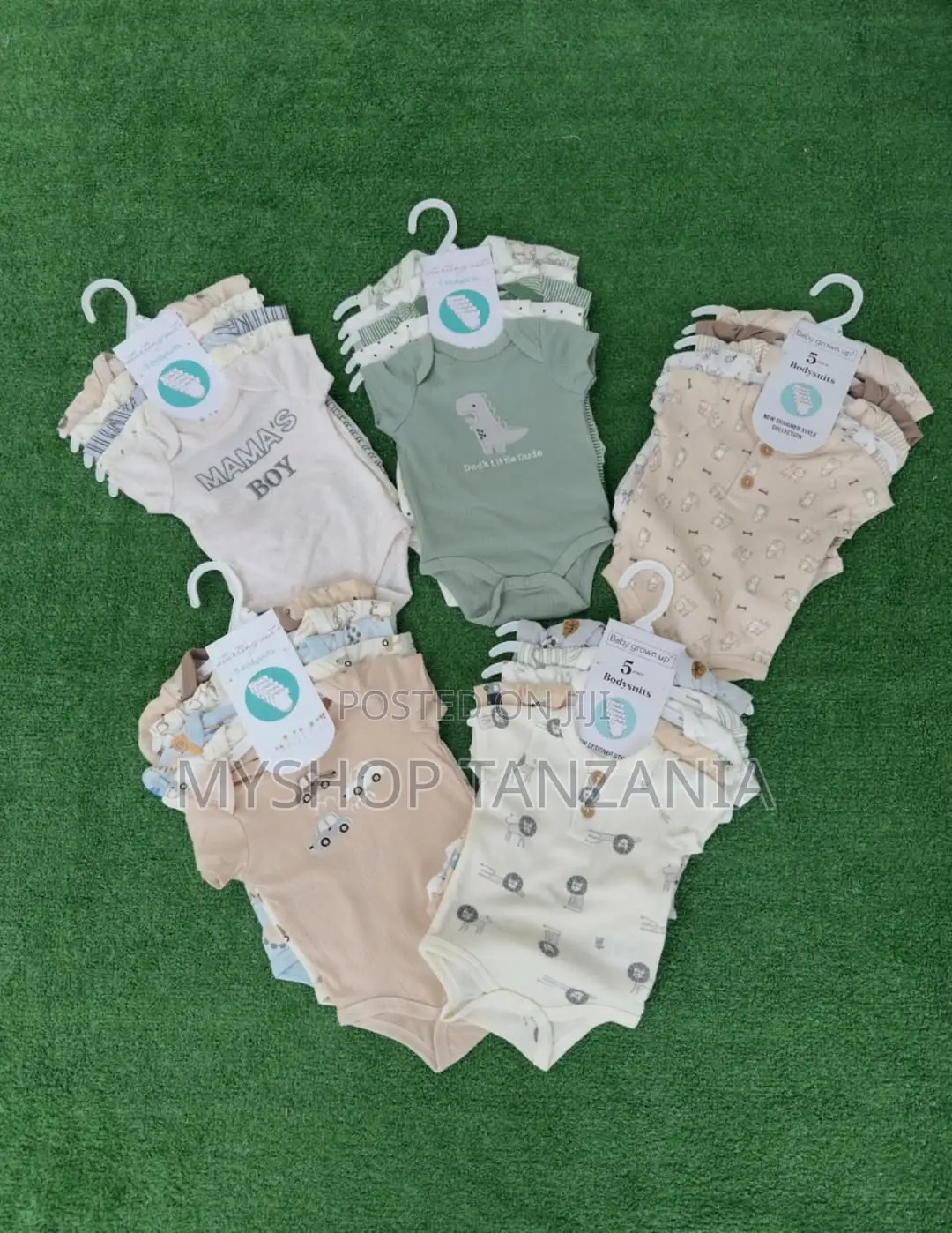 Baby Bodysuits 5pc Set Size:0-3/3-6/6-9m/9-12m