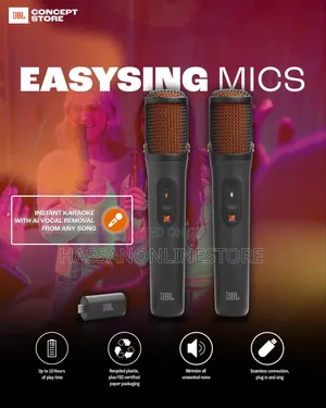 JBL Easy Sing Mics Two Wireless AI-Powered Microphones
