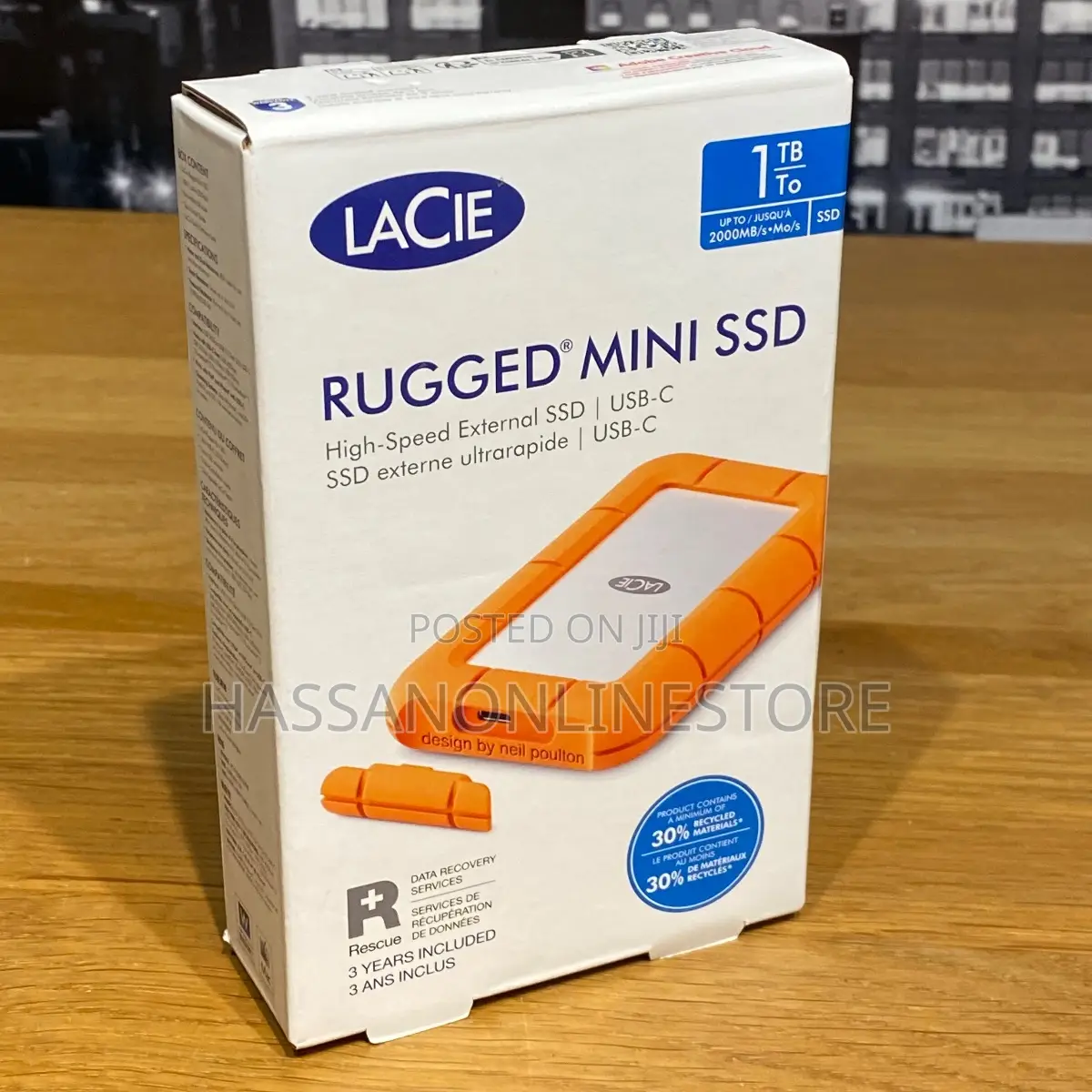 LaCie 1TB Rugged USB-C 3.2 Gen 1 External Hard Drive
