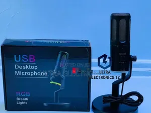 USB Desktop Microphone RGB Light Earphone Monitoring 