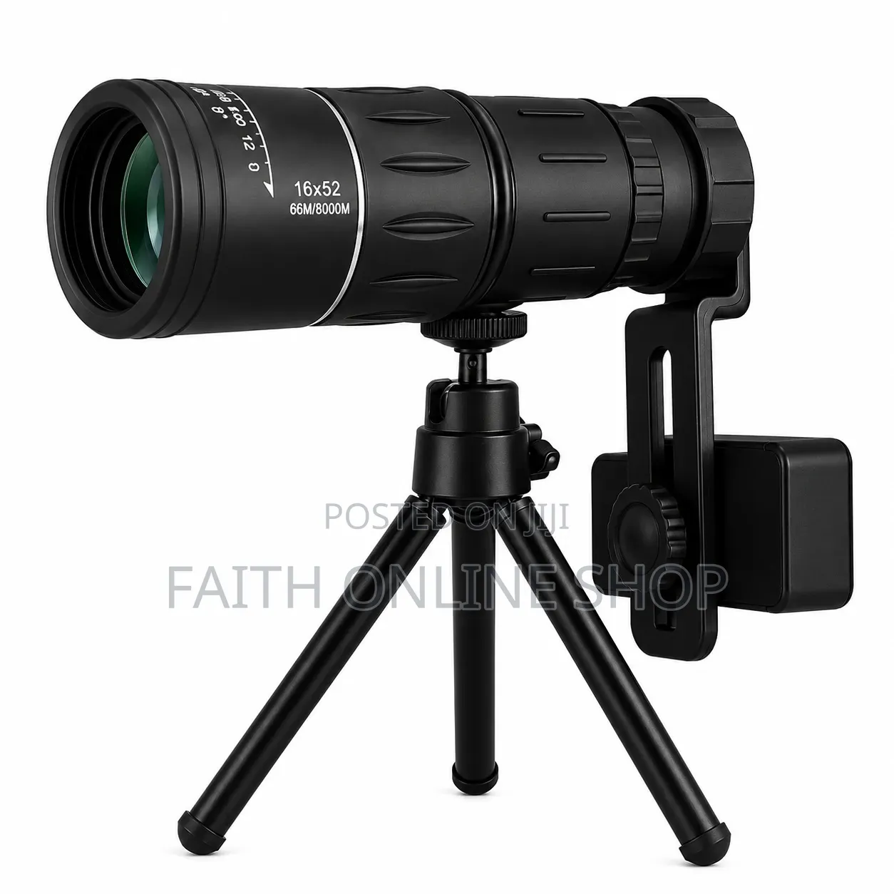 16×52 High-Power HD Monocular Telescope With Smartphone Holder