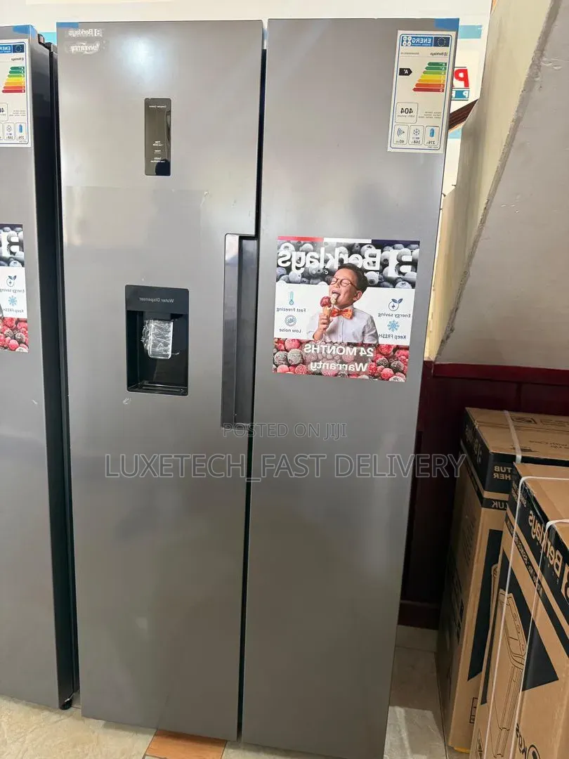 Berklays 444L Side by Side Inverter Non Frost Fridge + Water Dispenser