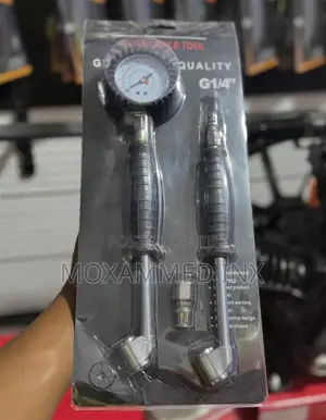 Portable Tire Inflator and Pressure Gauge Combo Tool