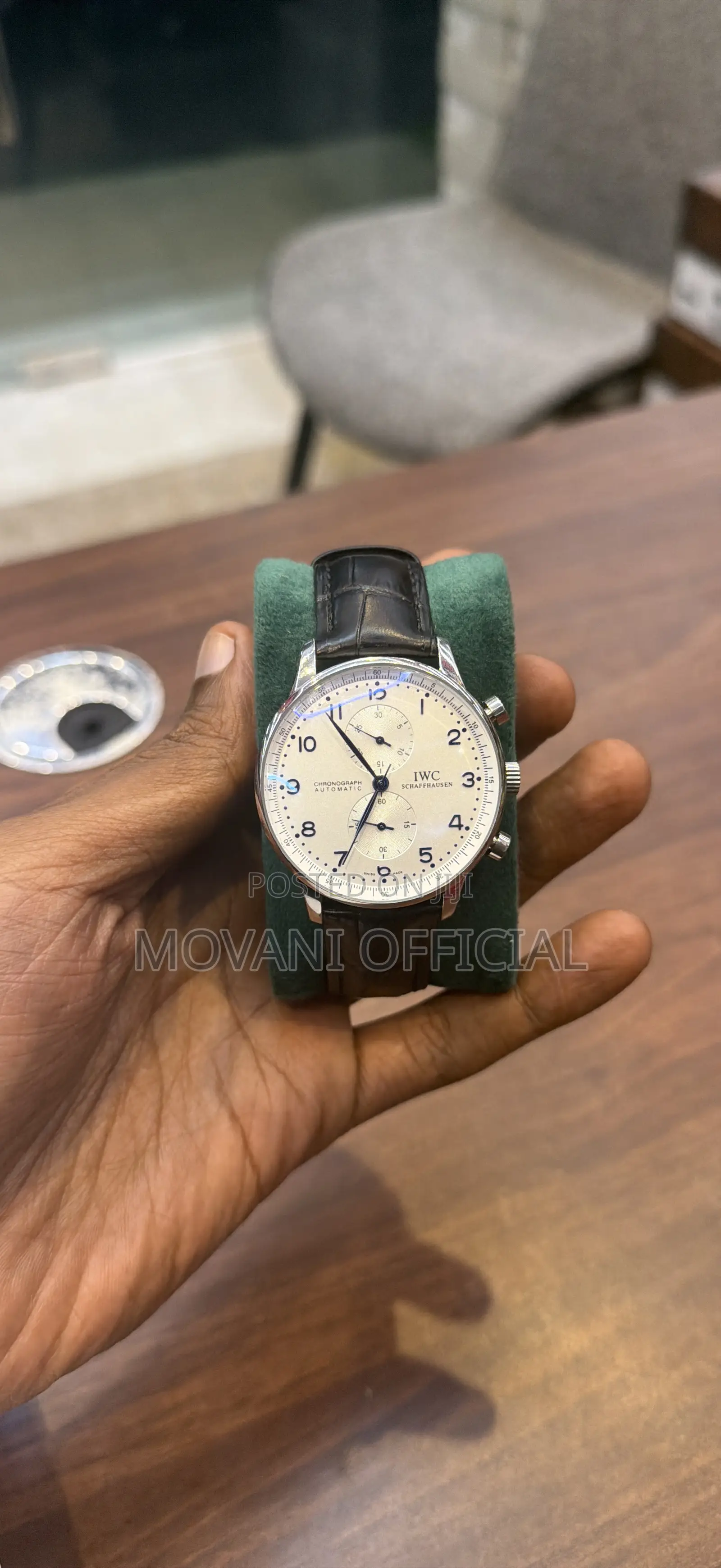 IWC Portugieser Chronograph With a Silver Dial and Leather Strap