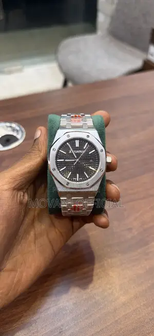 Silver Audemars Piguet Royal Oak.