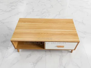 Modern Wooden Coffee Table With Storage Drawer – Nordic Center Table