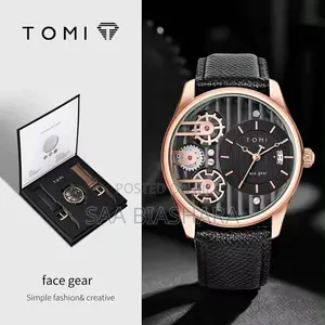 Tomi Brand Classic Watch Pure Leather Belt Rose Gold Case