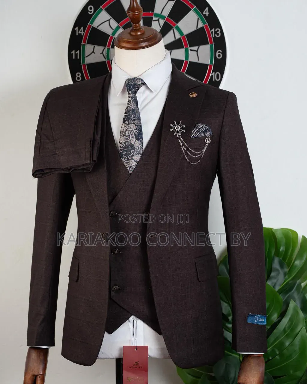 Royal Chocolate Windowpane Tuxedo