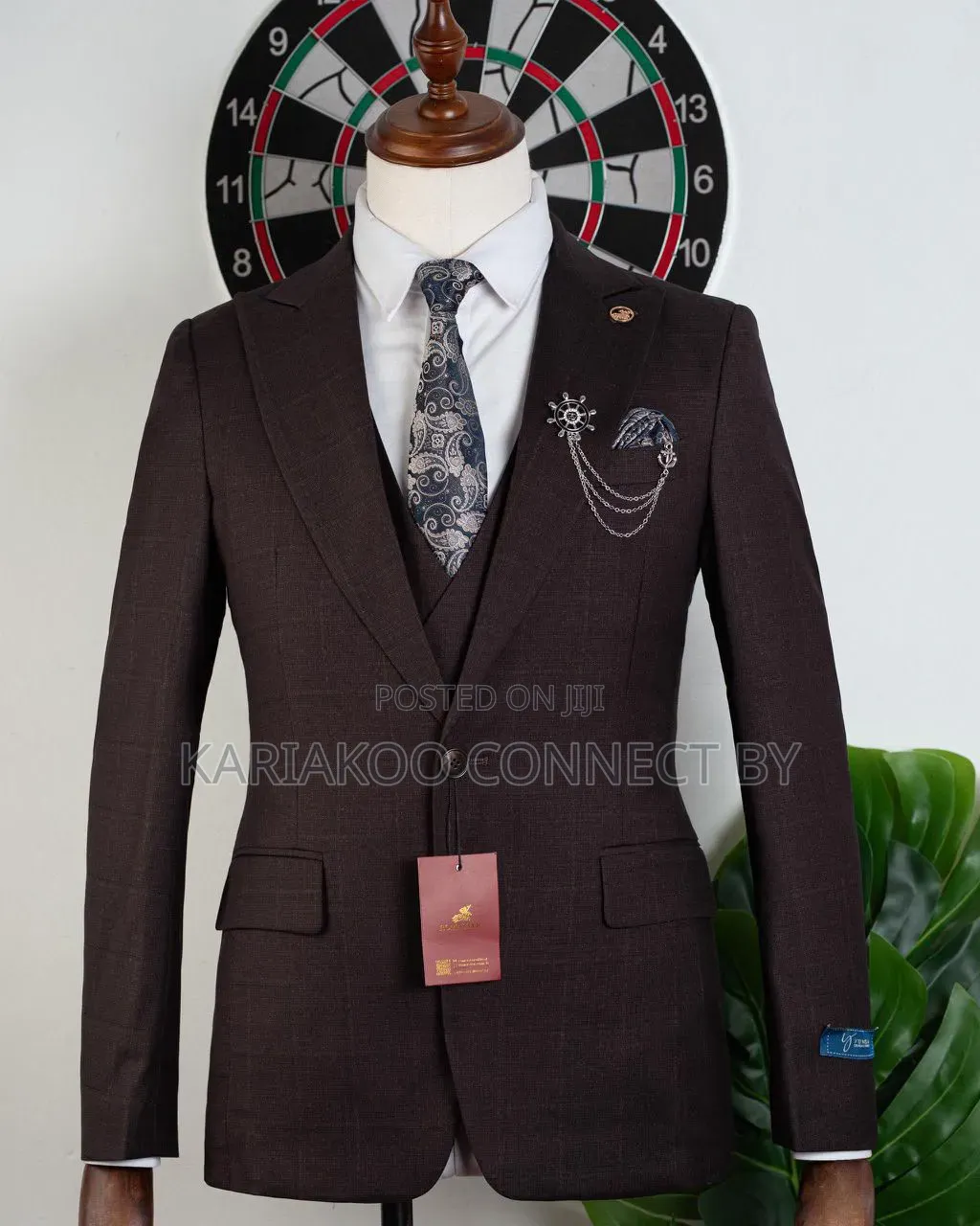 Royal Chocolate Windowpane Tuxedo