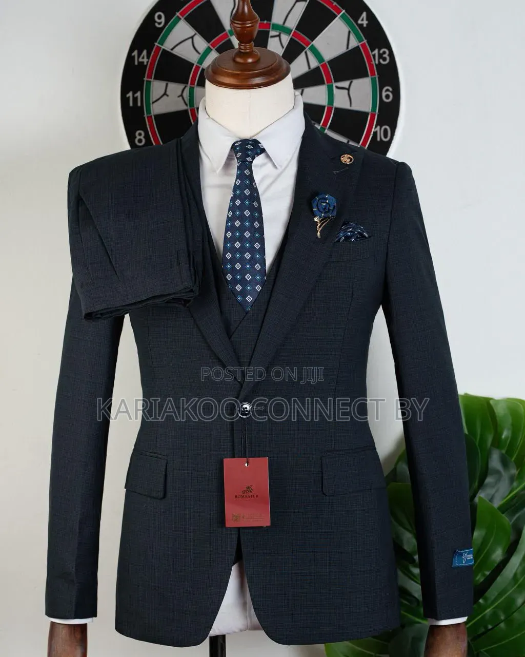 Classic Indigo Grid Executive Suit
