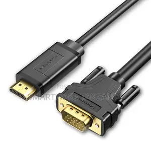 High-Quality HDMI to VGA Cable With Gold-Plated Connectors for Display
