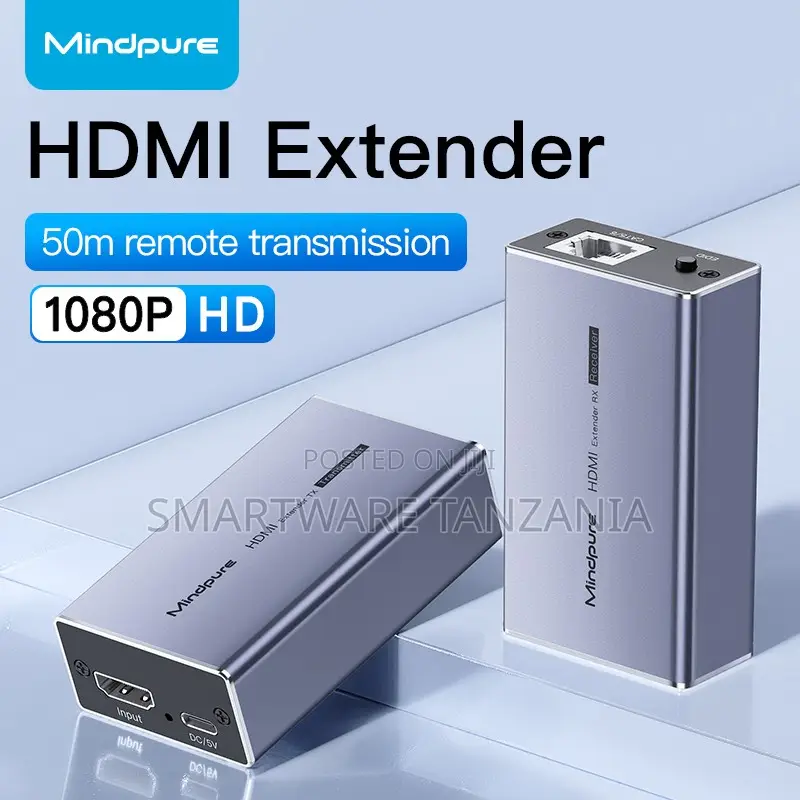 Mindpure HDMI Extender 50m Over Cat6, 1080P Transmitter and Receiver