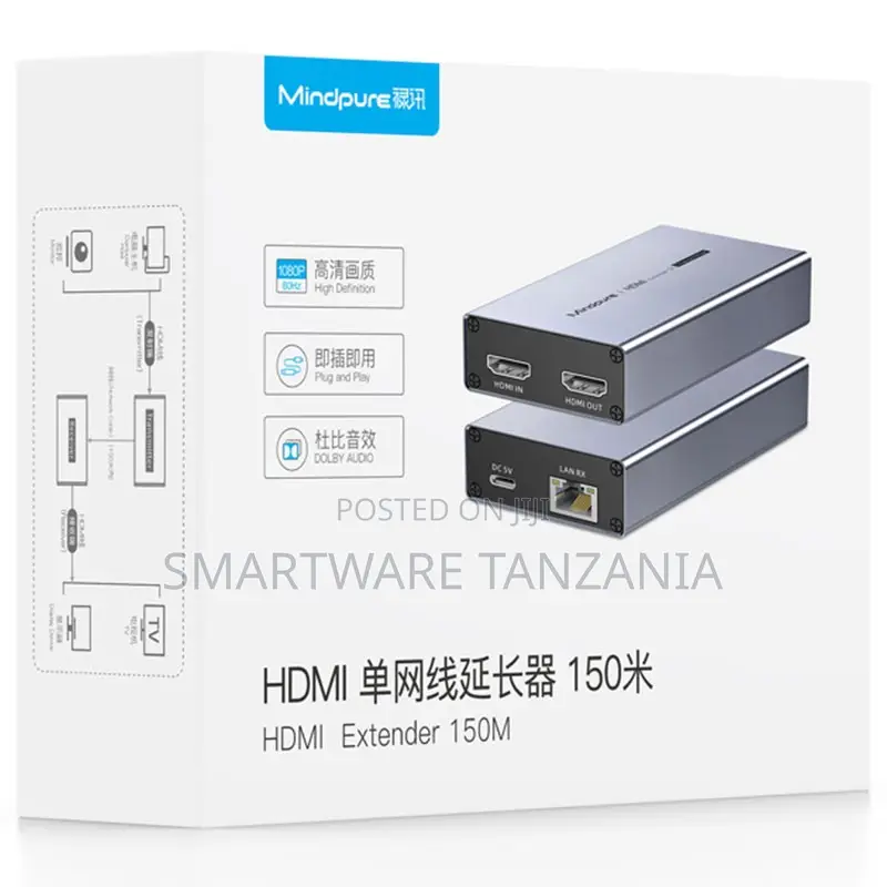 Mindpure 150m HDMI KVM Extender With Loop-Out 60Hz Over Cat5e Cat6