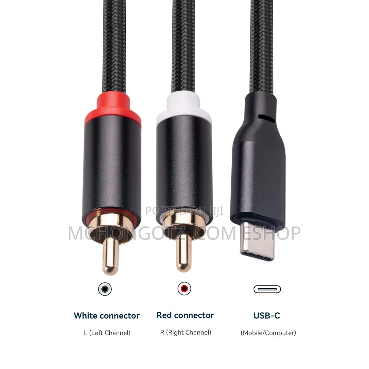USB C | Type C to 2 Rca Cable 1.5m Audio Video Adapter Otg
