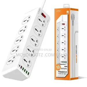 Ldnio Sc10610 Power Extension Socket 2500w, 10 Outlets, 5 USB